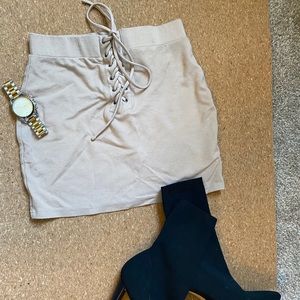 Tan mini skirt from forever